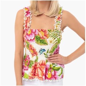 FARM Rio Multicolor Floral Smocked Top